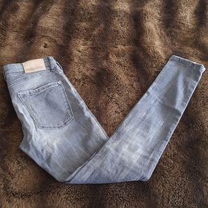 Zara 1975 Basic Denim Gray Midrise Skinny Sz 4